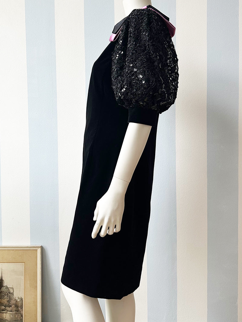 Zwarte velours designer jurk