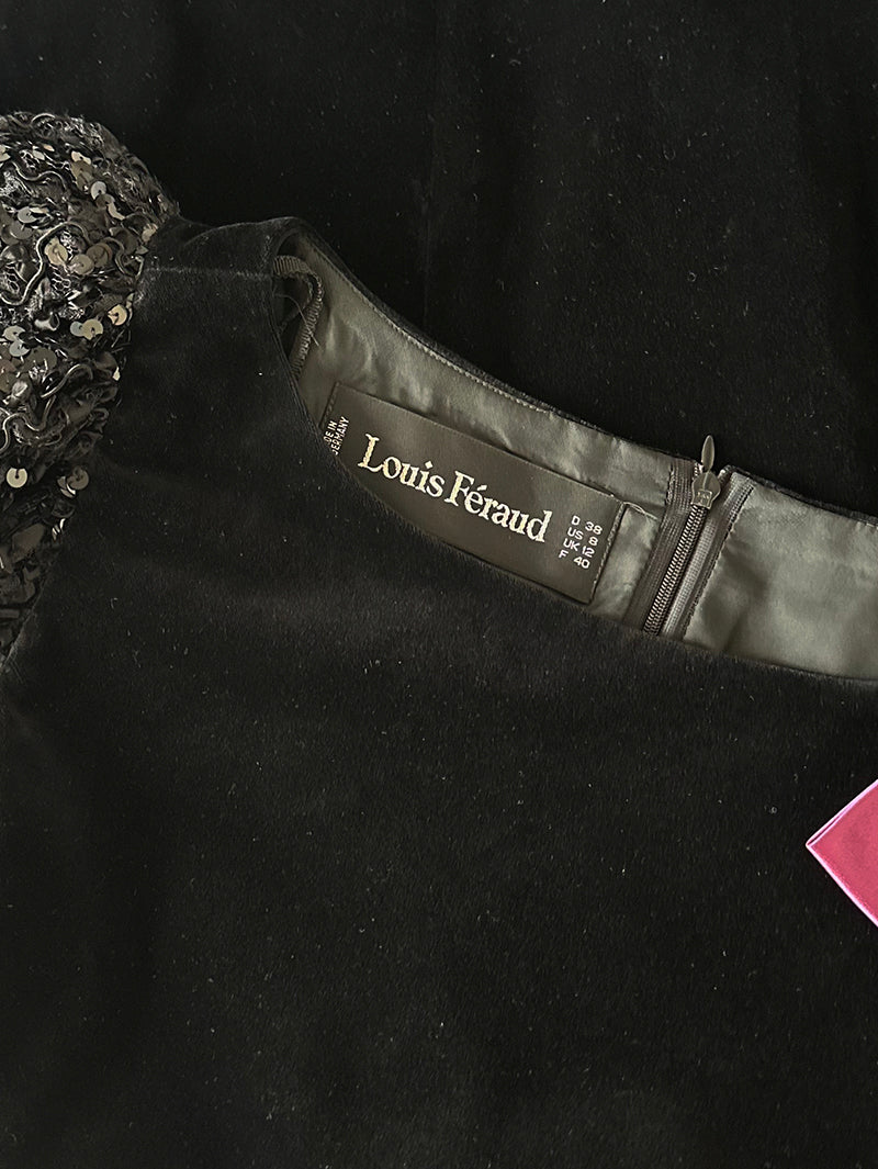 Zwarte velours designer jurk