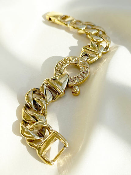 Vergulde chunky designer armband