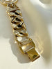 Vergulde chunky designer armband