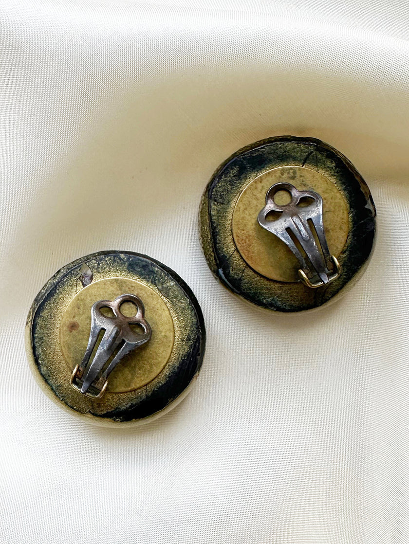 Ronde kunststof clip oorbellen