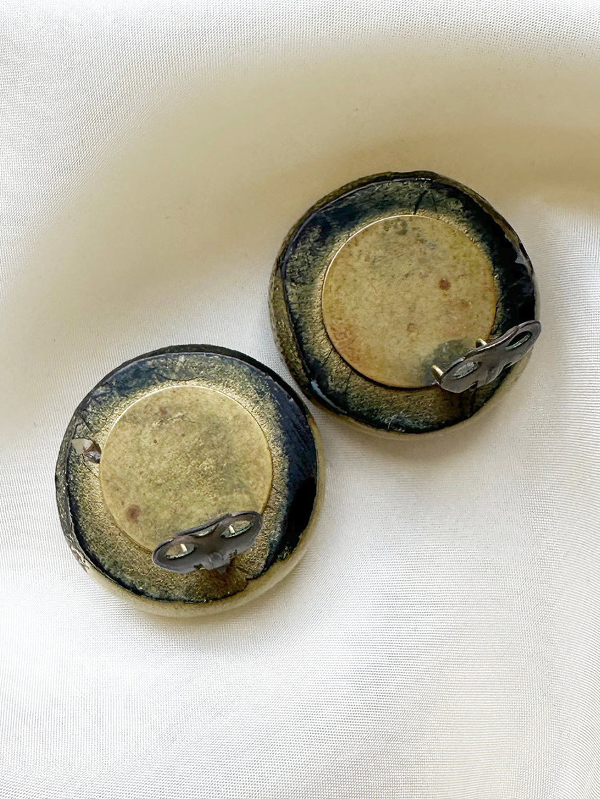 Ronde kunststof clip oorbellen