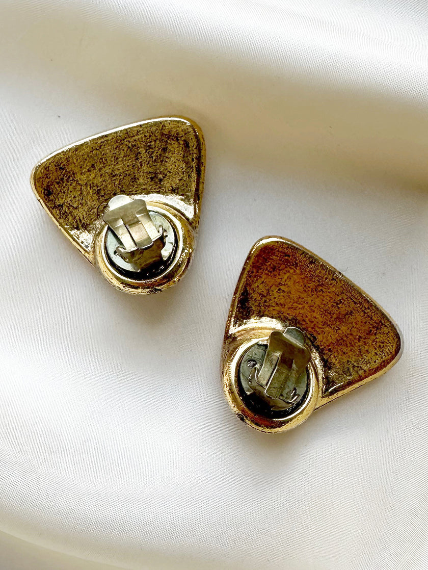 Vergulde clip oorbellen