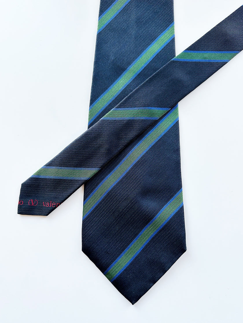 Gestreepte zijden designer stropdas