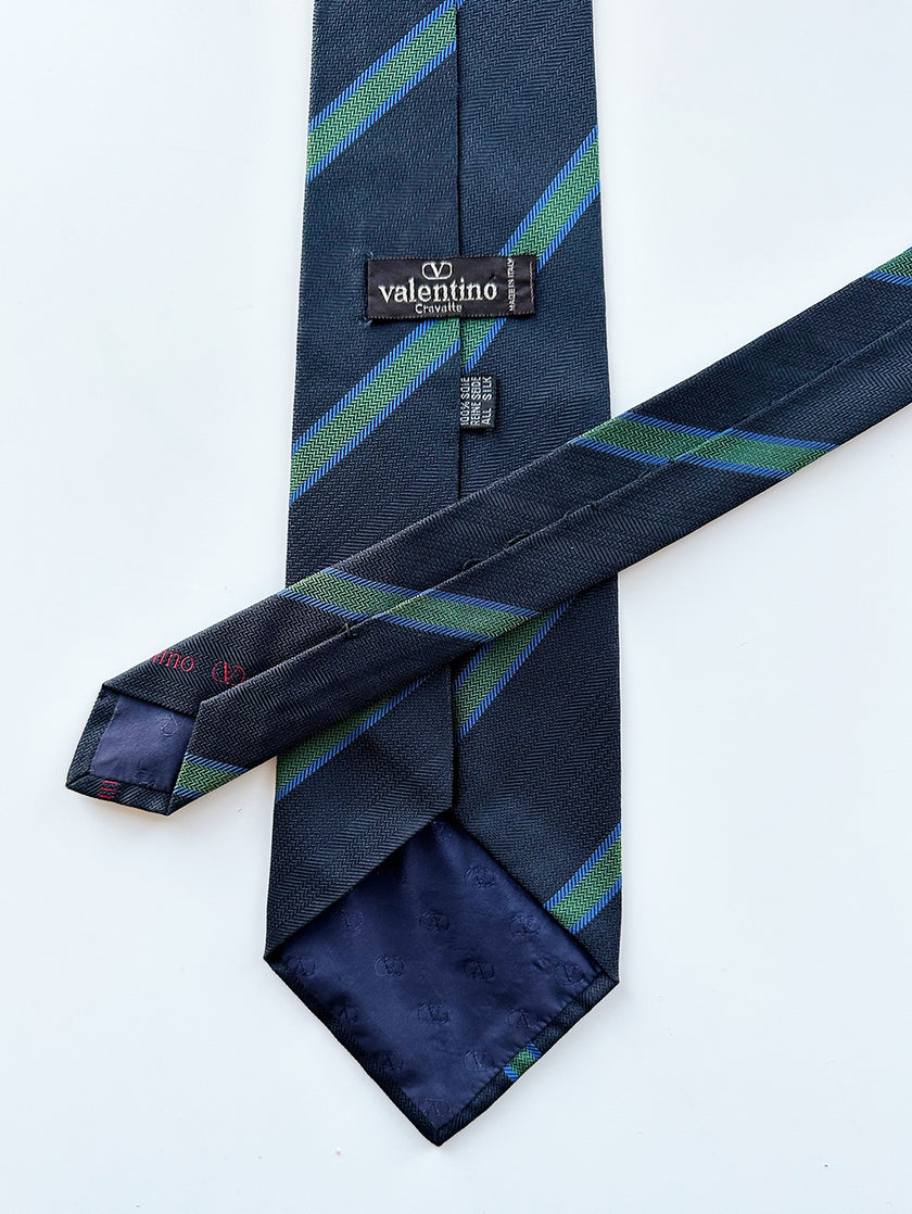 Gestreepte zijden designer stropdas