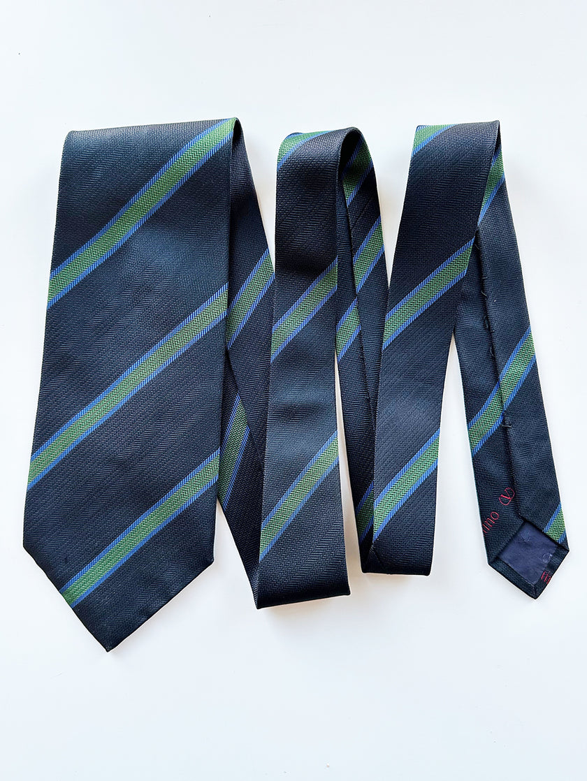 Gestreepte zijden designer stropdas