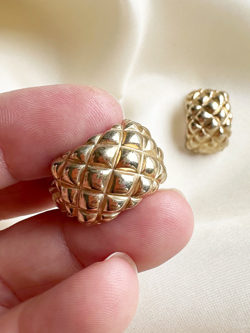 Vergulde clip oorbellen