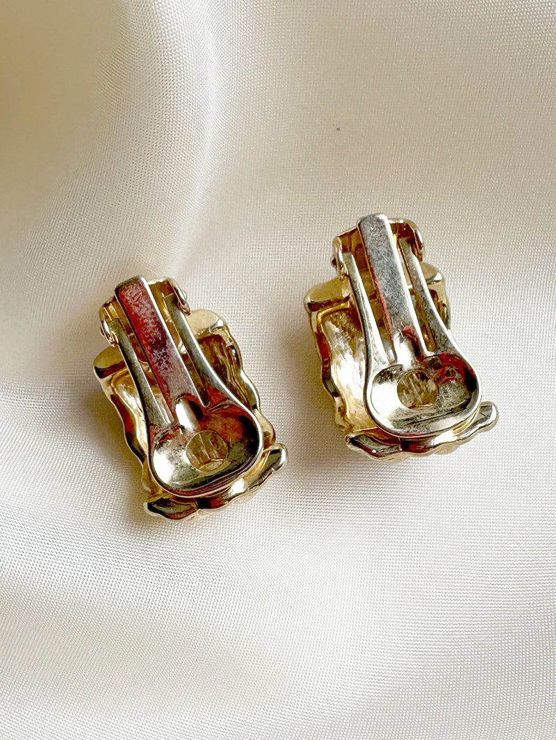 Vergulde clip oorbellen