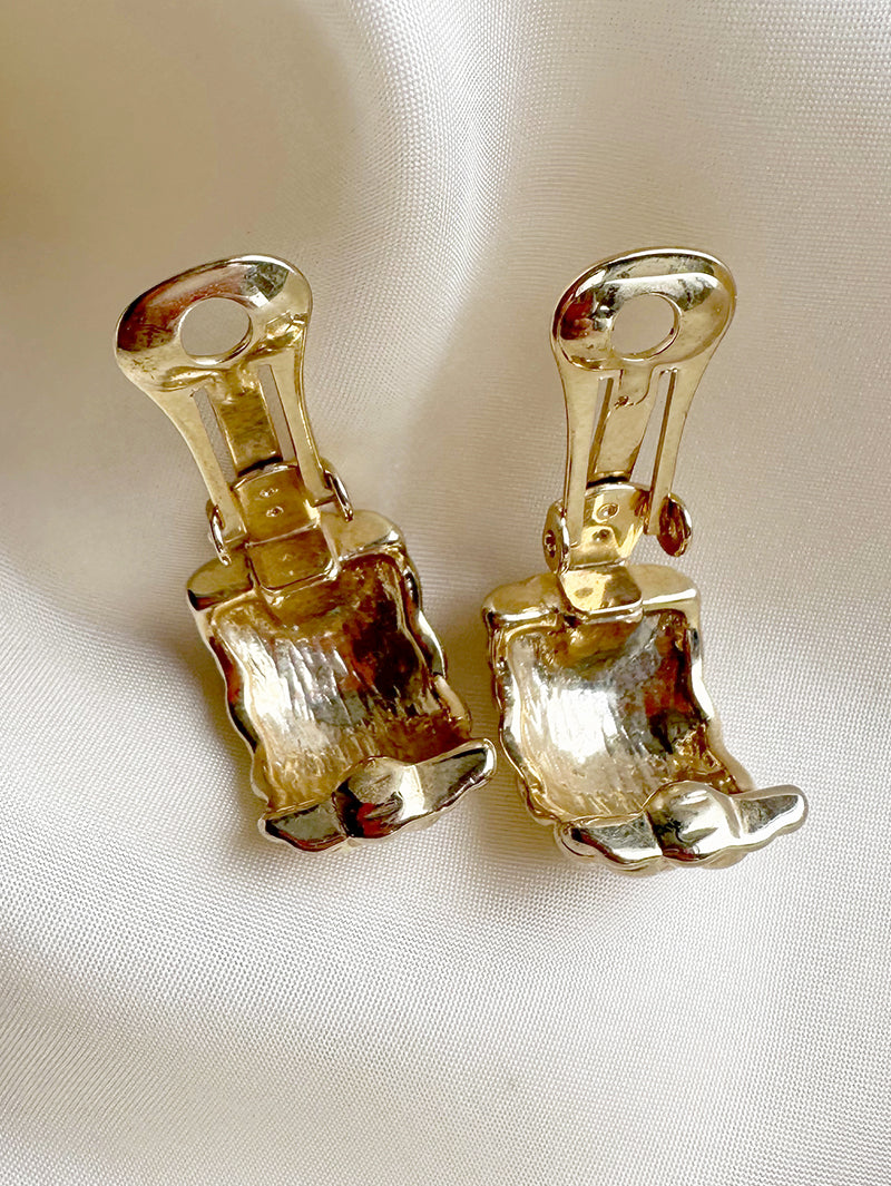 Vergulde clip oorbellen