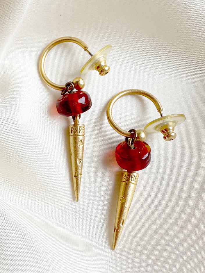 Matgouden vergulde designer oorbellen