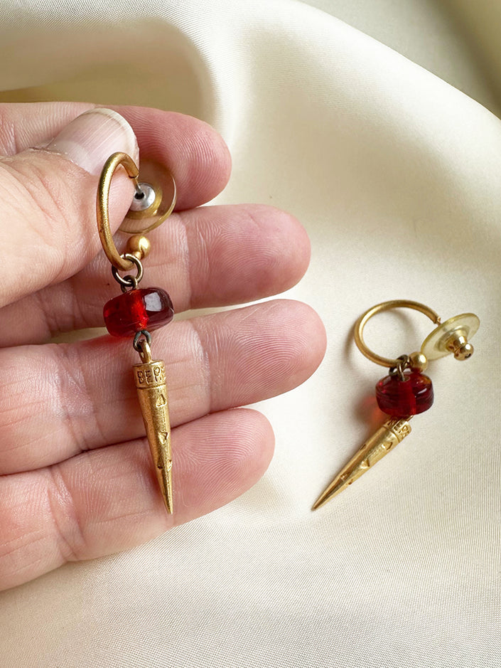 Matgouden vergulde designer oorbellen