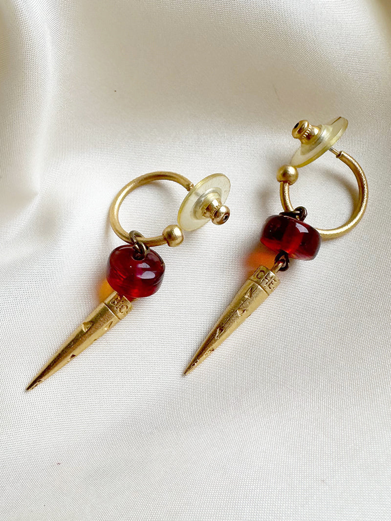 Matgouden vergulde designer oorbellen