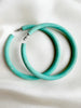 80s grote turquoise oorringen
