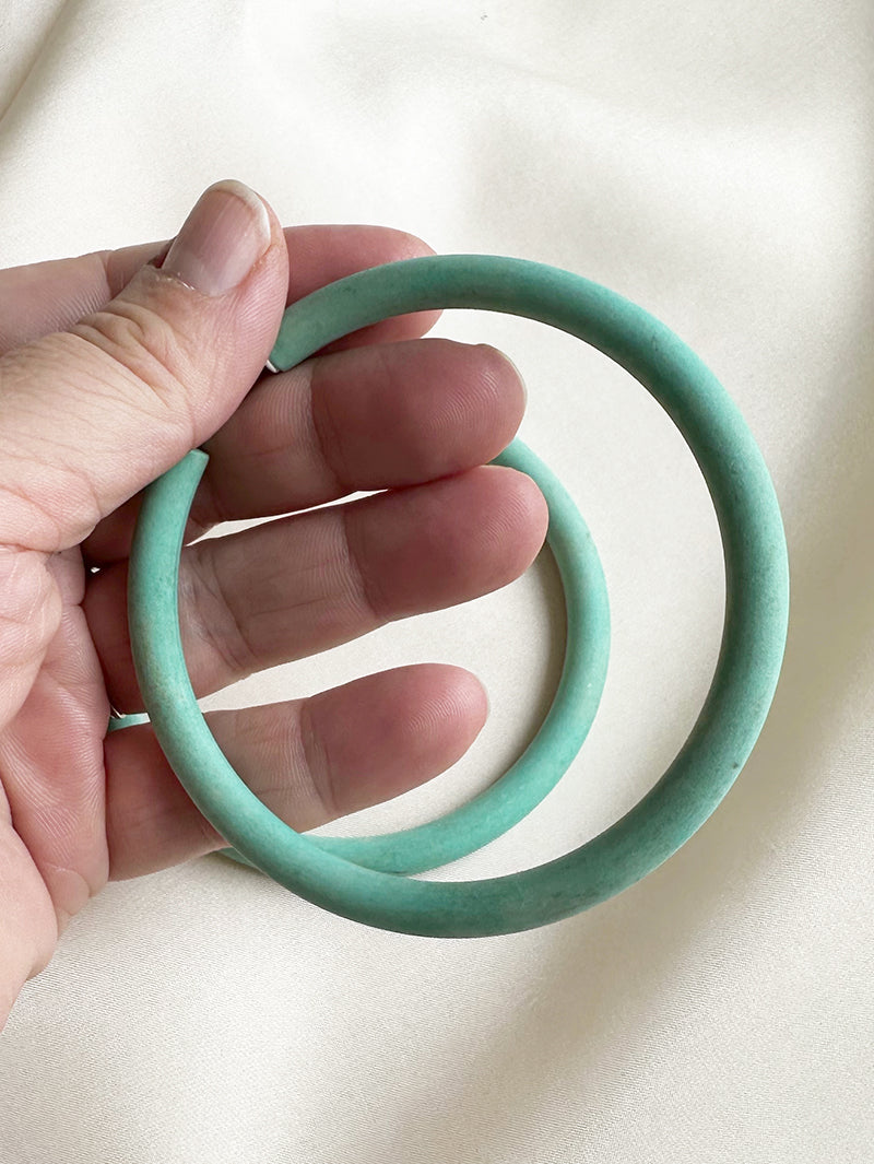 80s grote turquoise oorringen