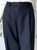 Donkerblauwe wollen designer herenpantalon