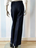 Donkerblauwe wollen designer herenpantalon