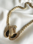 Pegasus vergulde designer collier