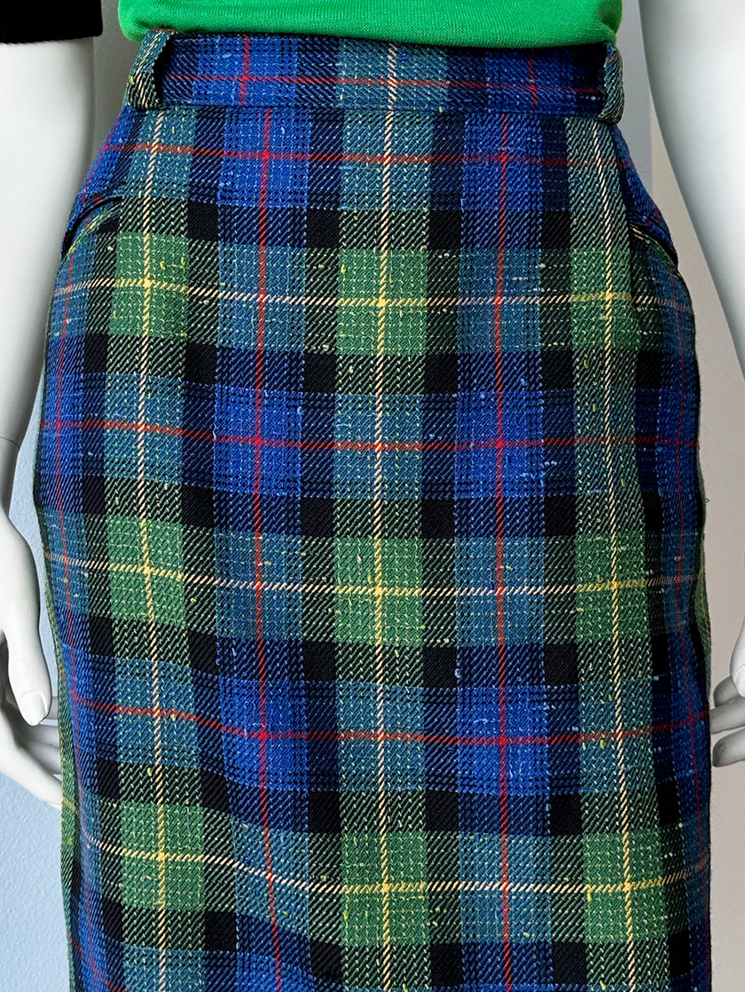 Ruiten scheerwollen kokerrok