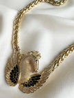 Pegasus vergulde designer collier