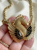 Pegasus vergulde designer collier
