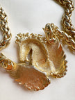 Pegasus vergulde designer collier