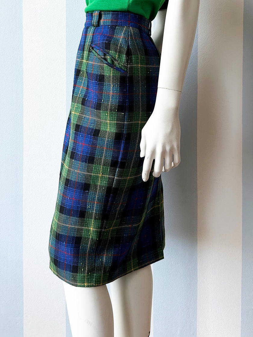 Ruiten scheerwollen kokerrok