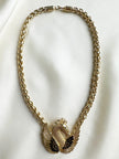 Pegasus vergulde designer collier