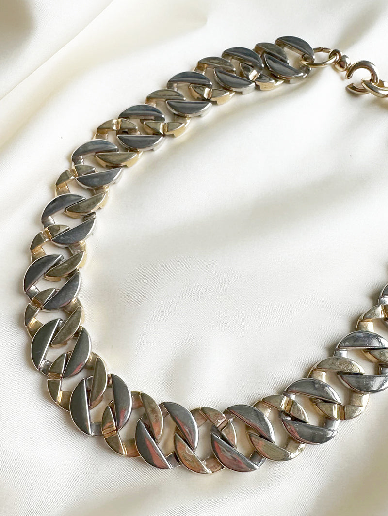 Goud/zilveren chunky schakelketting