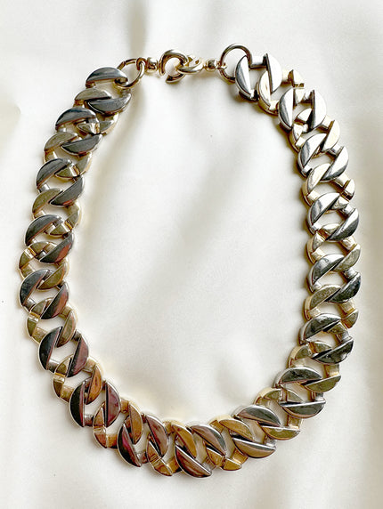 Goud/zilveren chunky schakelketting