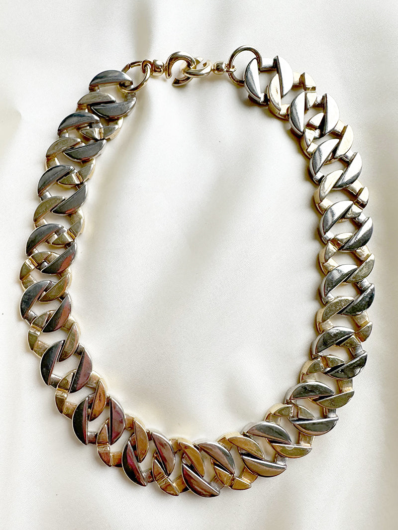 Goud/zilveren chunky schakelketting