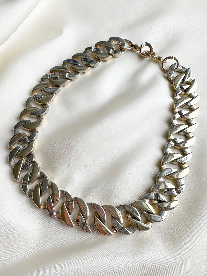 Goud/zilveren chunky schakelketting