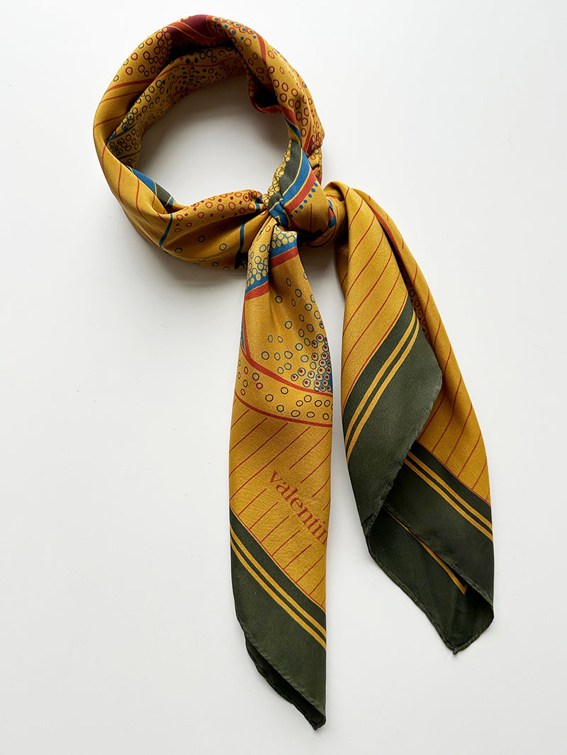 Okergele zijden designer sjaal