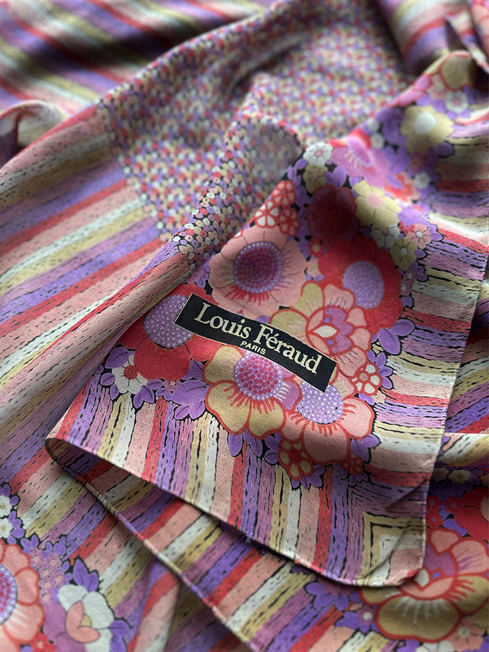 Floral zijden designer sjaal