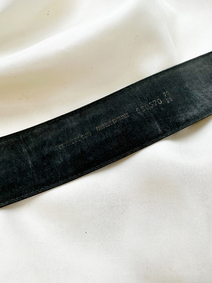 Zwarte brede kroko ceintuur