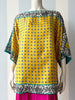 Gele zijden designer printtop