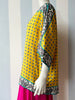 Gele zijden designer printtop
