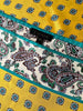 Gele zijden designer printtop