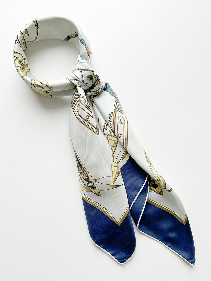 Zijden designer sjaal met schietspoelen