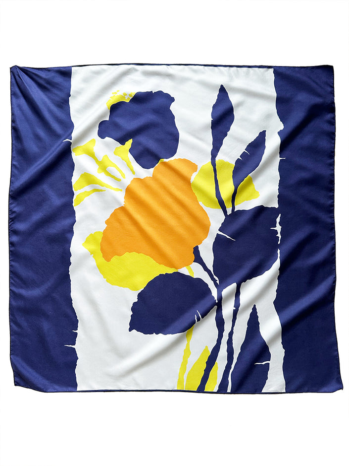 70s floral zijden sjaal