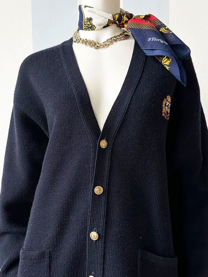 Donkerblauw scheerwollen vest
