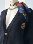 Donkerblauw scheerwollen vest