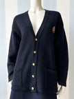 Donkerblauw scheerwollen vest