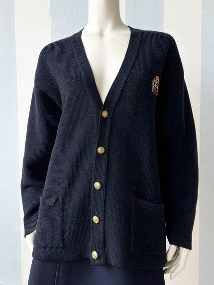 Donkerblauw scheerwollen vest