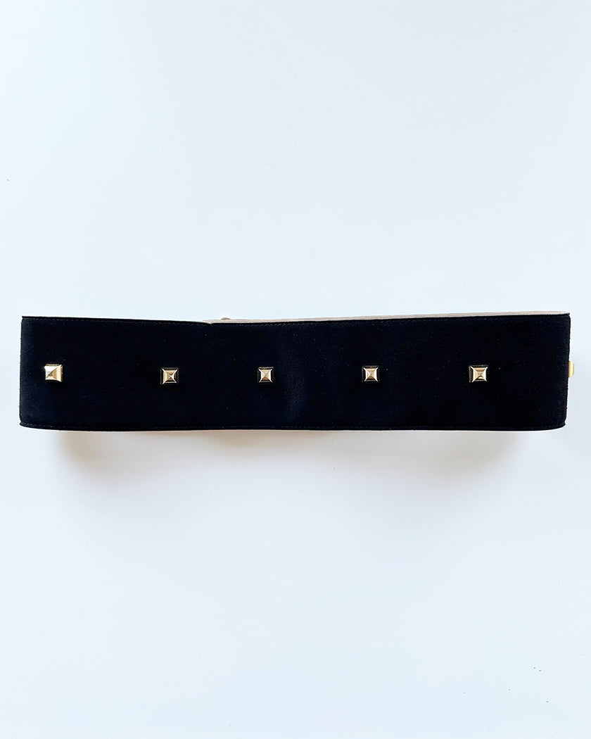 Zwarte brede suede ceintuur