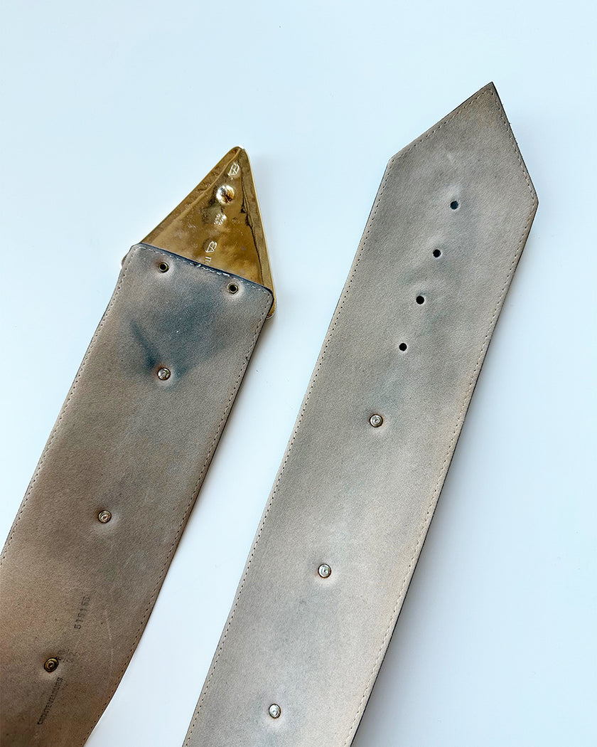 Zwarte brede suede ceintuur