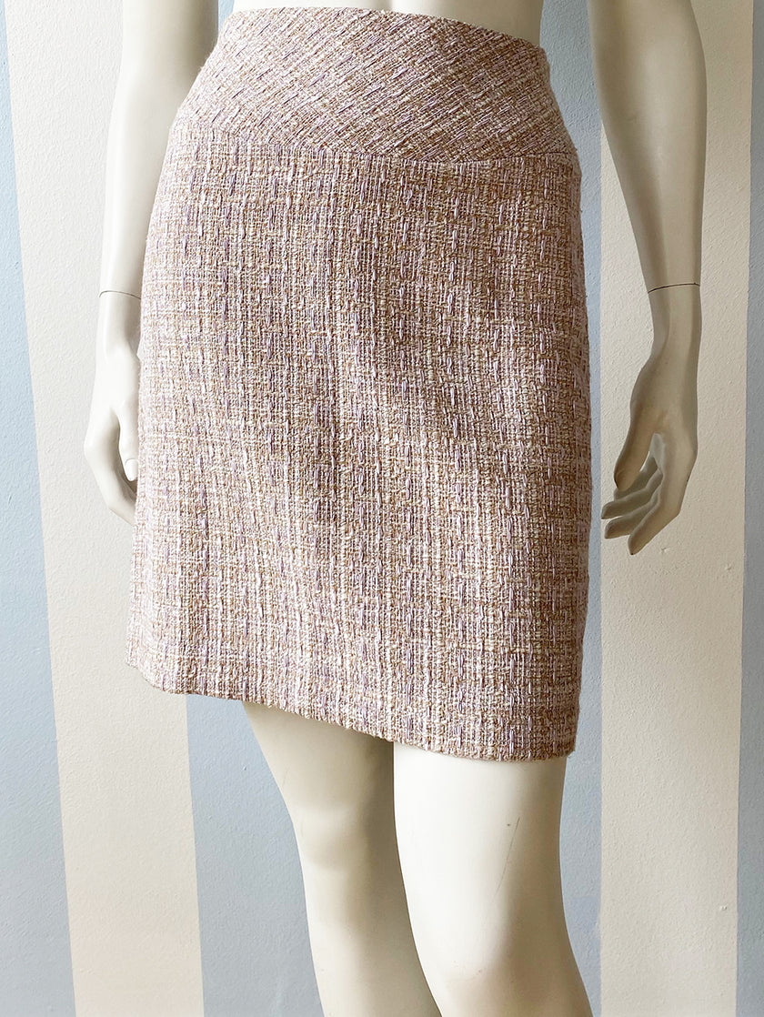 Lila bouclé minirokje