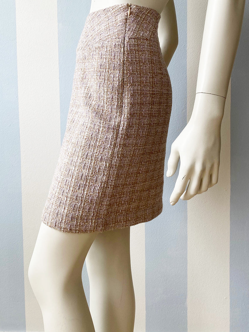 Lila bouclé minirokje