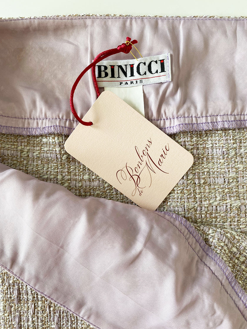 Lila bouclé minirokje