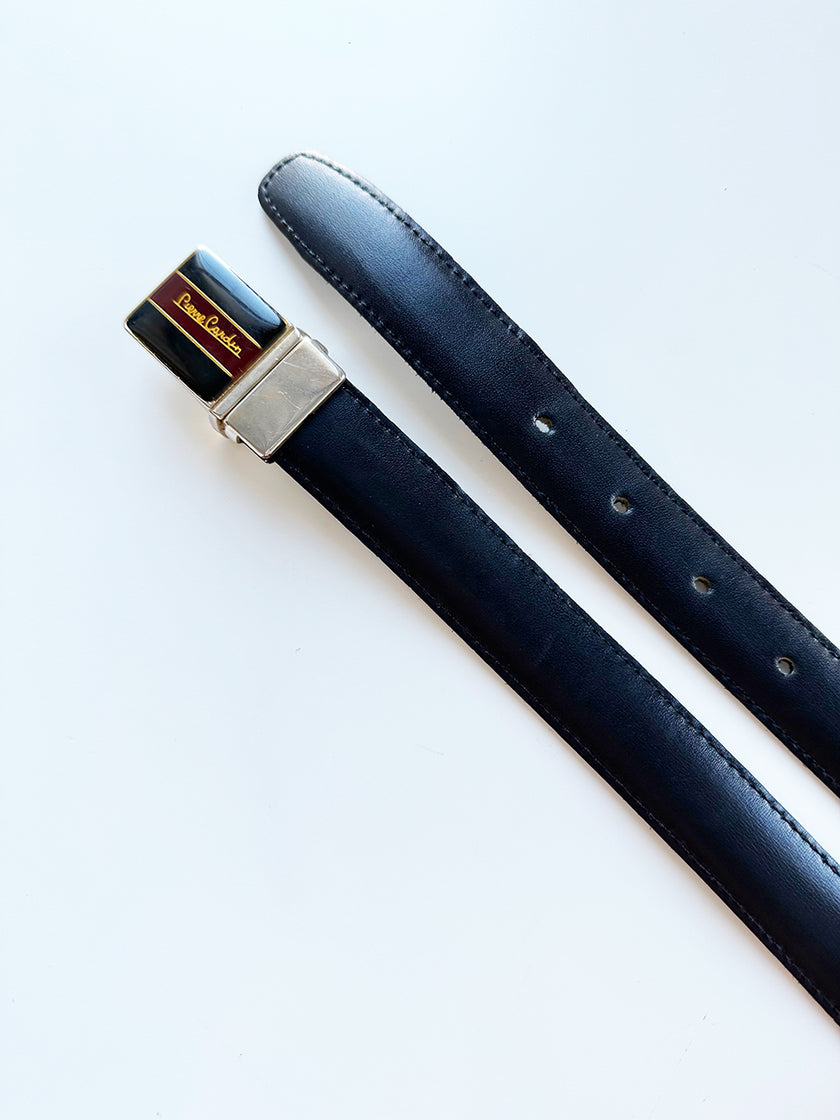 Smalle zwarte leren ceintuur