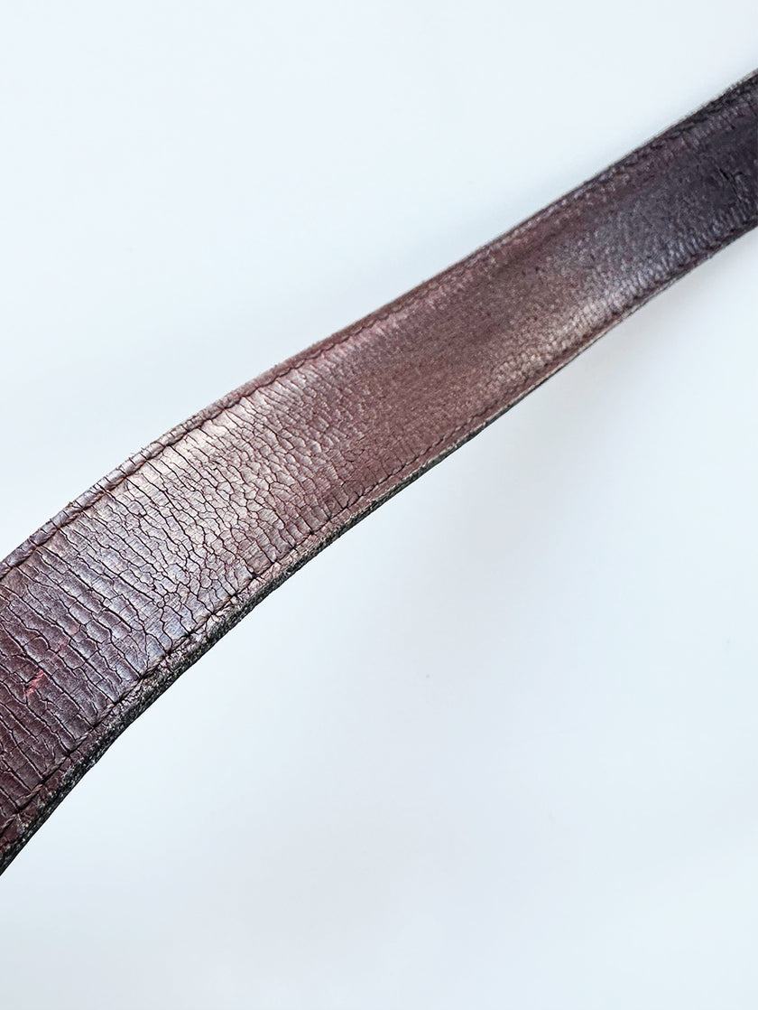 Smalle zwarte leren ceintuur